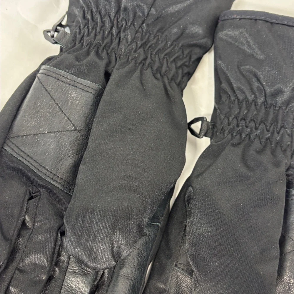 Couloir Metropolis Black Zippered leather fleece lined winter  Gloves